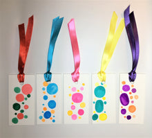 Set of 5 original handpainted watercolour gift tags - multicolour circles - eDgE dEsiGn London