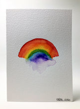 Original Hand Painted Greeting Card - Abstract Rainbow Melt Design - eDgE dEsiGn London