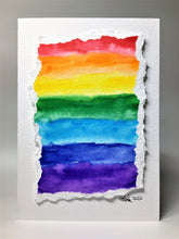 Original Hand Painted Greeting Card - Abstract Rainbow Colour Raised Design - eDgE dEsiGn London