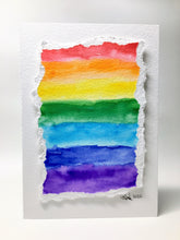 Original Hand Painted Greeting Card - Abstract Rainbow Colour Raised Design - eDgE dEsiGn London