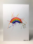 Original Hand Painted Greeting Card - Abstract Rainbow Small Splatter - eDgE dEsiGn London