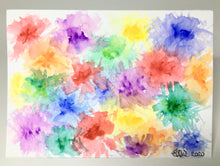 Original Hand Painted Greeting Card - Abstract rainbow flowers - eDgE dEsiGn London