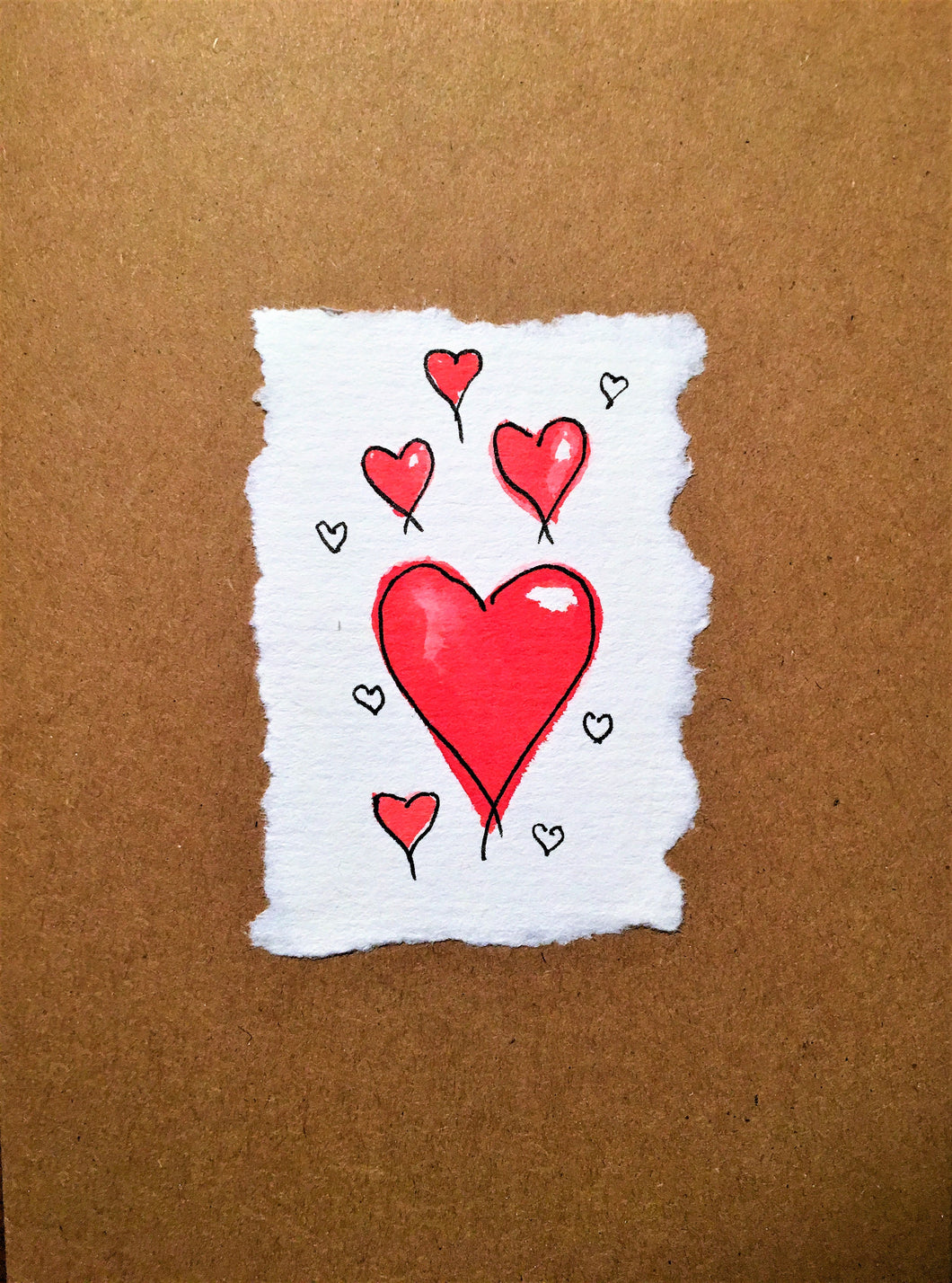 Valentines Card Hearts at the centre - Handmade - eDgE dEsiGn London