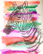 Handpainted Greeting Card/Original Artwork - Abstract Zebra - eDgE dEsiGn London