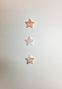 Hand-painted greeting card - Pink, peach and gold star design - eDgE dEsiGn London