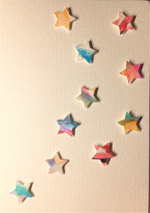 Hand-painted greeting card - Multicoloured star design - eDgE dEsiGn London