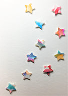 Hand-painted greeting card - Multicoloured star design - eDgE dEsiGn London