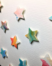 Hand-painted greeting card - Multicolour star design 2 - eDgE dEsiGn London