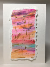Original Hand Painted Greeting Card - Abstract Pink, Purple, Turquoise, Orange and Gold - eDgE dEsiGn London