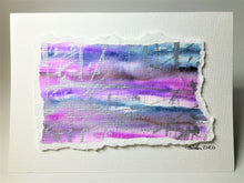 Original Hand Painted Greeting Card - Abstract Purple, Blue and Silver Design - eDgE dEsiGn London