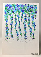 Original Hand Painted Greeting Card - Abstract Blue, Purple, Green, and Silver Strand - eDgE dEsiGn London