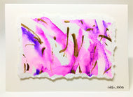 Original Hand Painted Greeting Card - Abstract Pink, Purple and Gold Raised Design - eDgE dEsiGn London