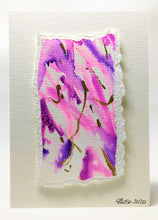 Original Hand Painted Greeting Card - Abstract Purple, Pink and Gold Raised Design - eDgE dEsiGn London