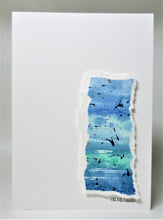 Original Hand Painted Greeting Card - Abstract Blue, Turquoise and Green Design - eDgE dEsiGn London