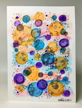 Bubbles and circles - Hand Painted Greeting Card