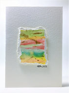 Abstract Multicolour and Gold - Hand Painted Watercolour Greeting Card