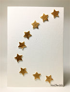 Gold stars on the curve - Hand Painted Greeting Card