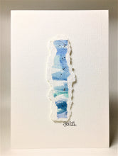 Abstract Blue and Silver - Hand Painted Watercolour Greeting Card