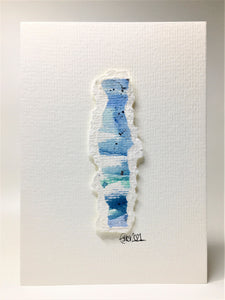 Abstract Blue and Silver - Hand Painted Watercolour Greeting Card