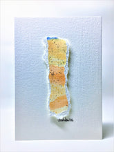Abstract Raised Yellow, Orange, Blue and Silver Design- Hand Painted Greeting Card