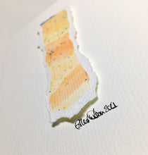 Abstract Raised Yellow, Orange, Blue and Silver Design- Hand Painted Greeting Card