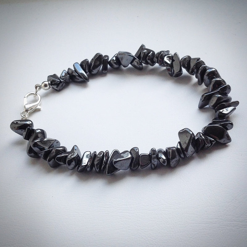 Men's Beaded bracelet - Hematite Chip Beads - eDgE dEsiGn London