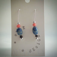 Silver plated single wire beaded earrings - eDgE dEsiGn London