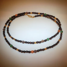 Beaded Necklace - Tigers Eye, Jade, Jasper, Glass and Wooden Beads - eDgE dEsiGn London