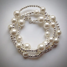 Beaded 'Lacelet' - necklace and bracelet - silver and pearl - eDgE dEsiGn London