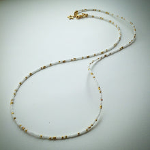 Beaded lacelet - necklace and bracelet - white, gold beads and star - eDgE dEsiGn London