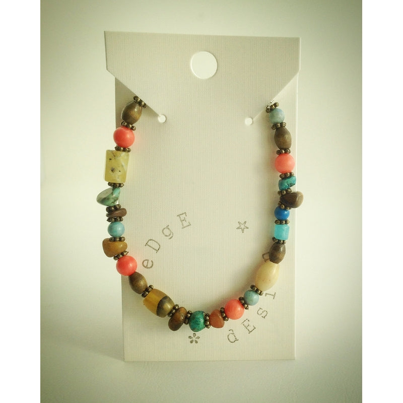 Beautiful Boho Beaded Bracelet - Assorted semi-precious and wooden beads - eDgE dEsiGn London