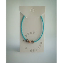 Beaded bracelet - Turquoise, Pink Quartz, Silver, Flower - eDgE dEsiGn London