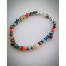 Beautiful Boho Beaded Bracelet - Assorted semi-precious and wooden beads - eDgE dEsiGn London